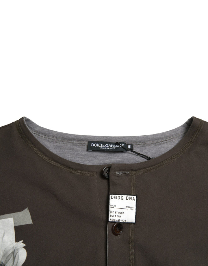 Dunkelgrauer Pullover aus Baumwolle mit Knopfleiste