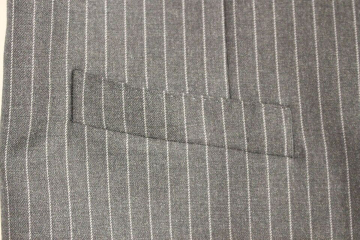 Elegant grey striped wool dress vest