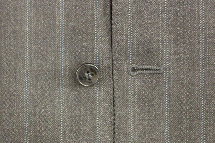 Grau gestreifte Woll-Logo-Weste Gilet Weste