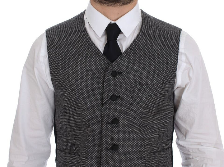 Elegant single-breasted grey dress vest
