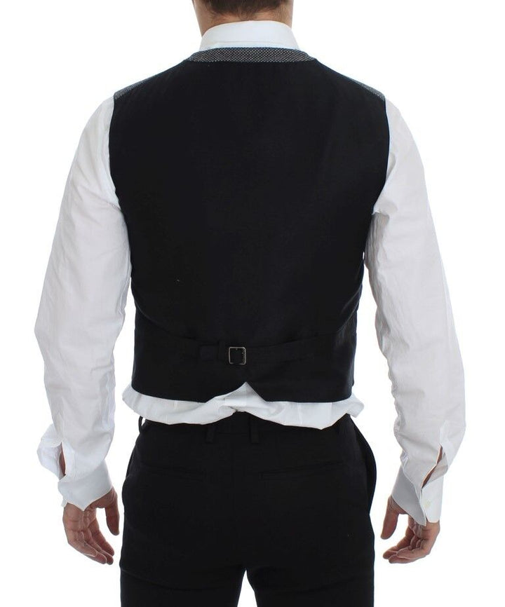 Elegant single-breasted grey dress vest