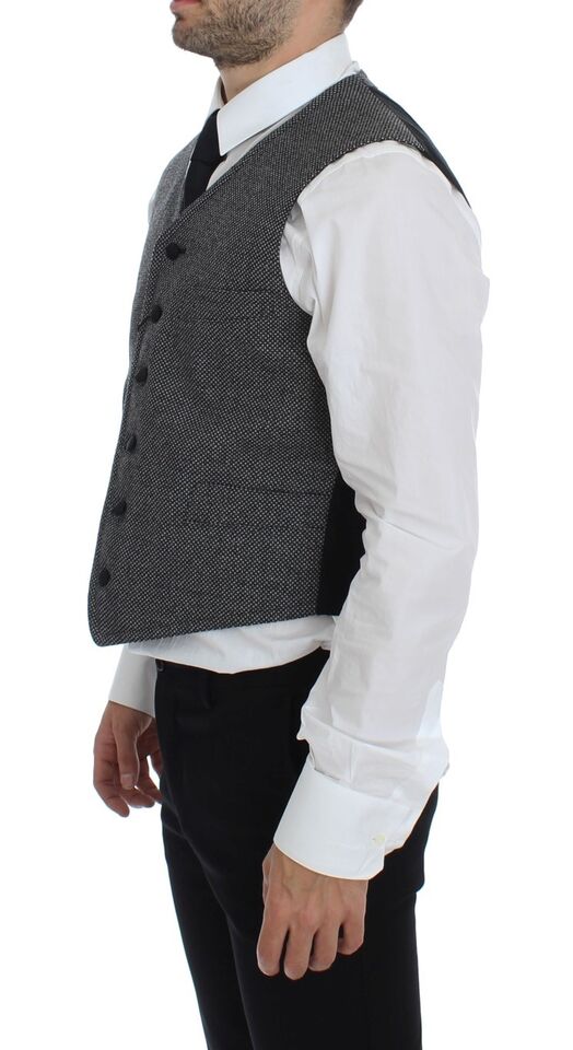 Elegant single-breasted grey dress vest
