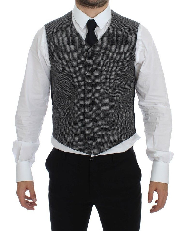 Elegant single-breasted grey dress vest