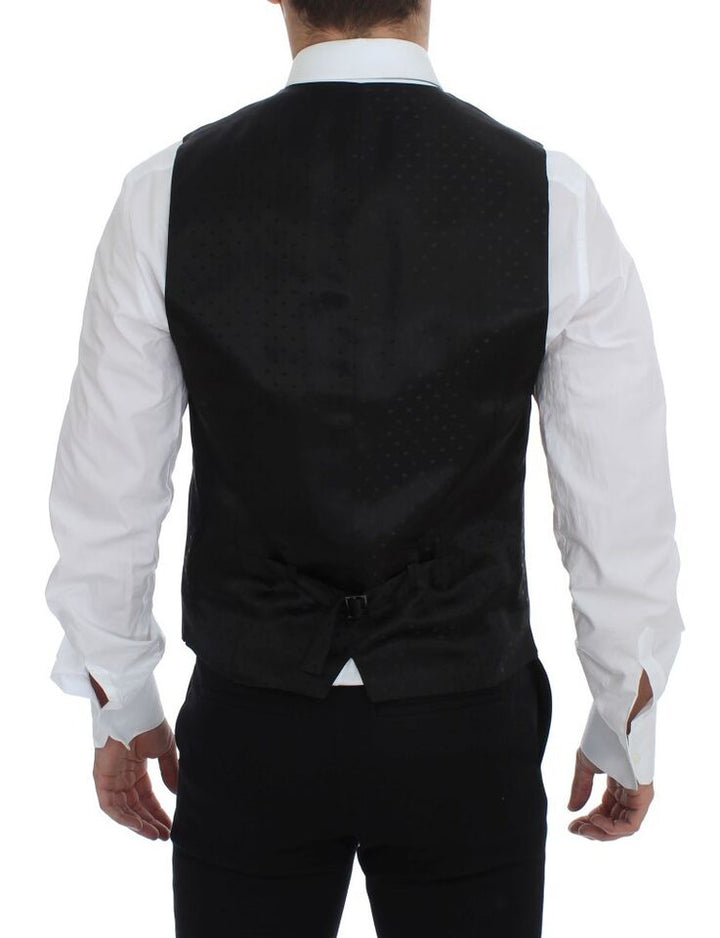 Elegant grey wool waistcoat for formal occasions