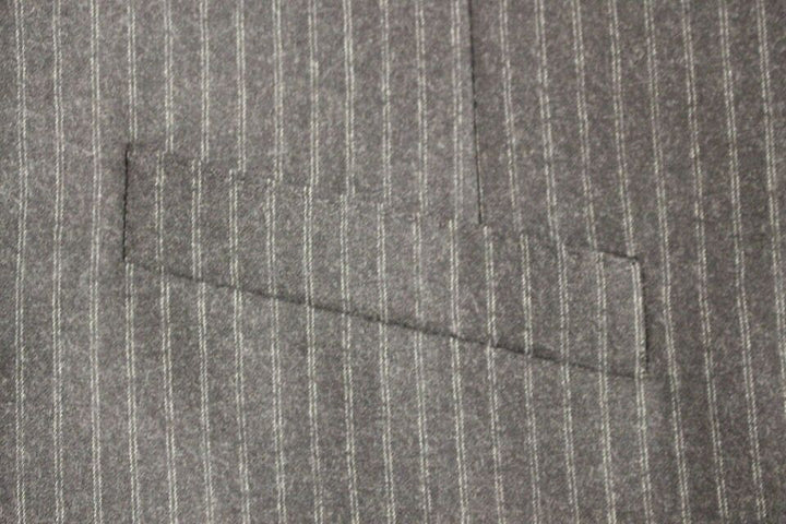 Elegant grey striped wool dress vest
