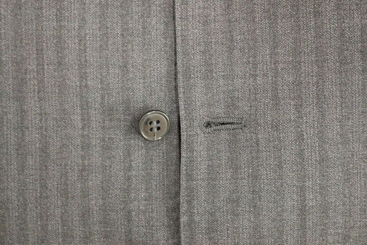 Elegant grey striped wool dress vest