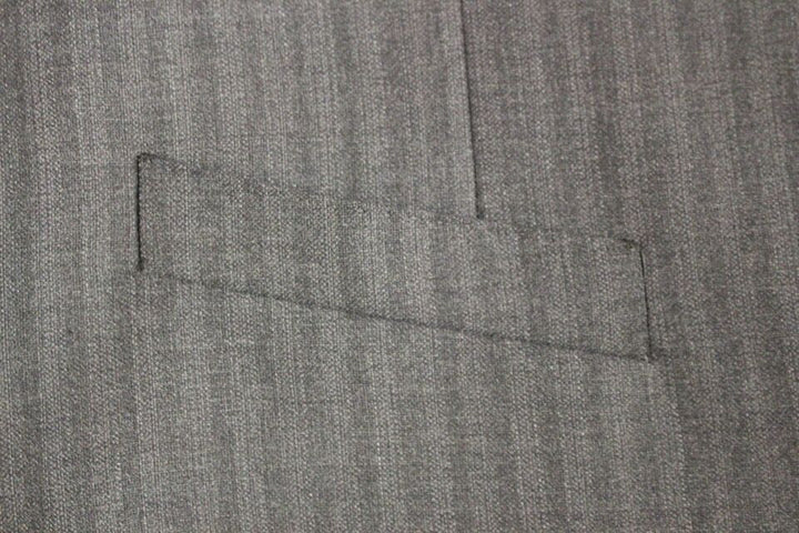 Elegant grey striped wool dress vest