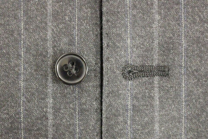 Grau gestreifte Woll-Logo-Weste Gilet Weste