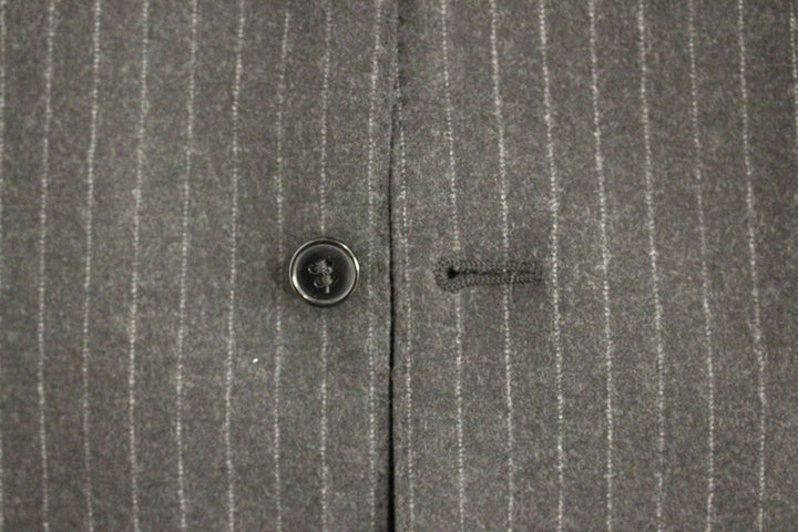 Elegant grey striped wool dress vest