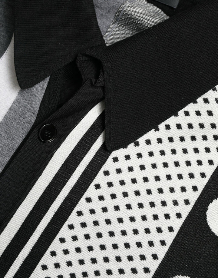 Schwarz Weiß Pullover Strickjacke Polo Pullover