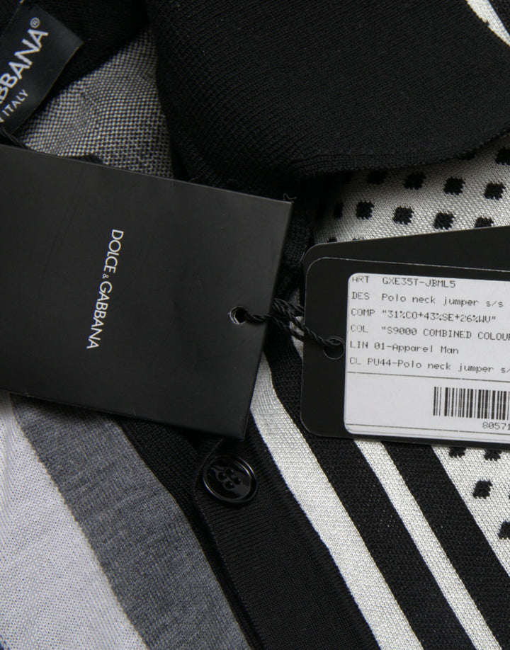 Schwarz Weiß Pullover Strickjacke Polo Pullover