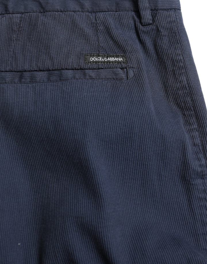 Dunkelblaue Baumwoll-Stretch-Hose mit schmaler Passform