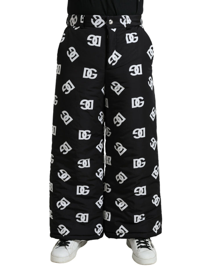 Schwarze Logo DG Print Hose mit weitem Bein