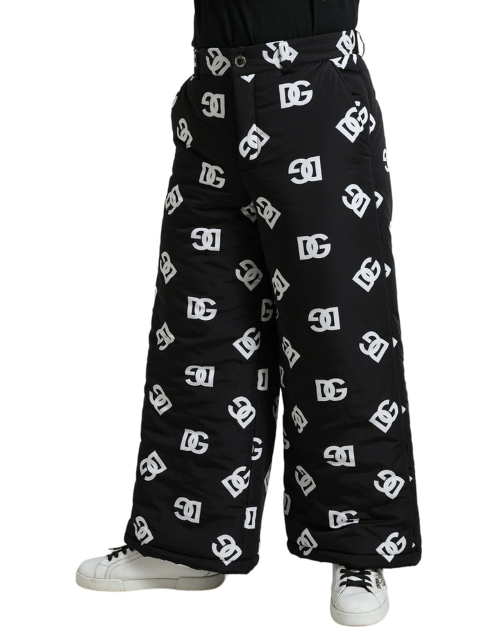 Schwarze Logo DG Print Hose mit weitem Bein