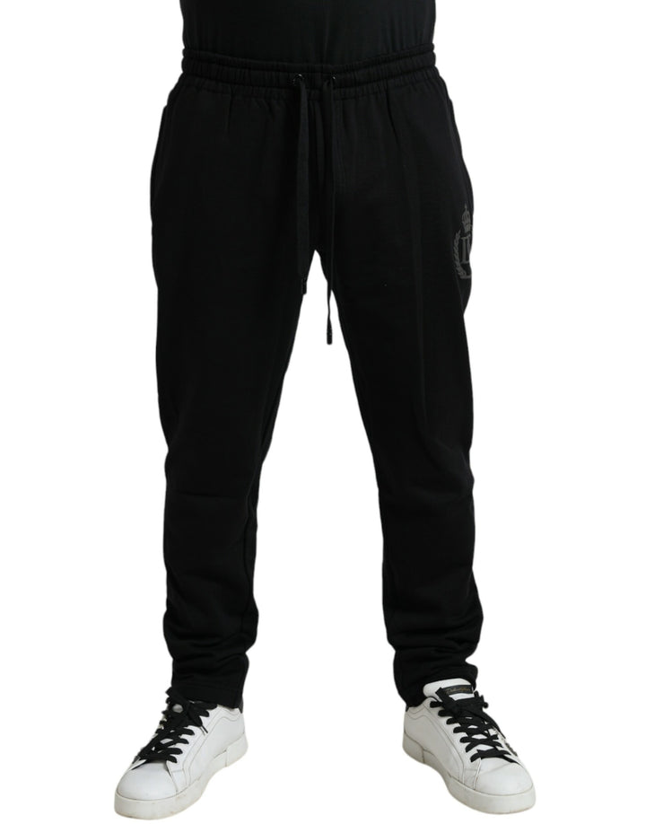 Schwarze Baumwoll-Logo-Jogger Herren-Sweatpants-Hose