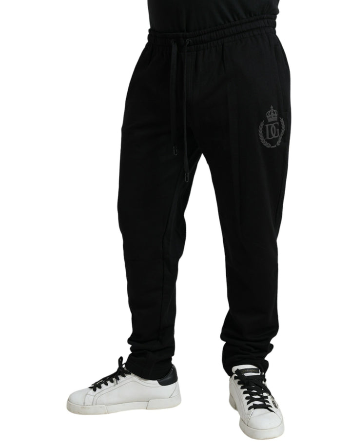 Schwarze Baumwoll-Logo-Jogger Herren-Sweatpants-Hose