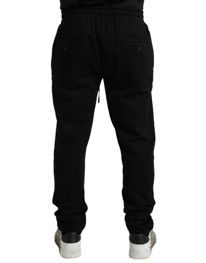 Schwarze Baumwoll-Logo-Jogger Herren-Sweatpants-Hose