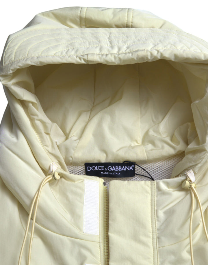 Gelbe Nylonweste mit Kapuze Sportswear Weste Jacke