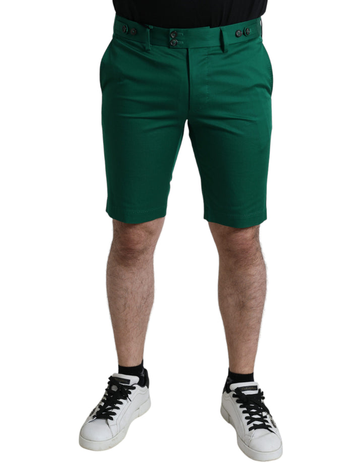 Deep Green Cotton Stretch Herren Bermuda Shorts
