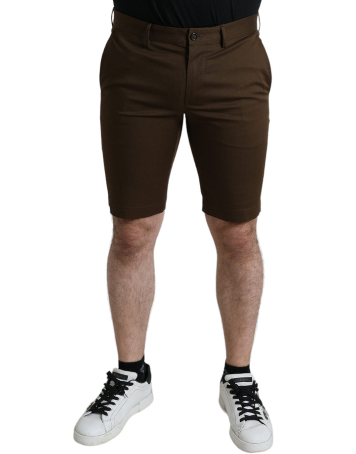 Braun Baumwolle Stretch Männer Bermuda Shorts