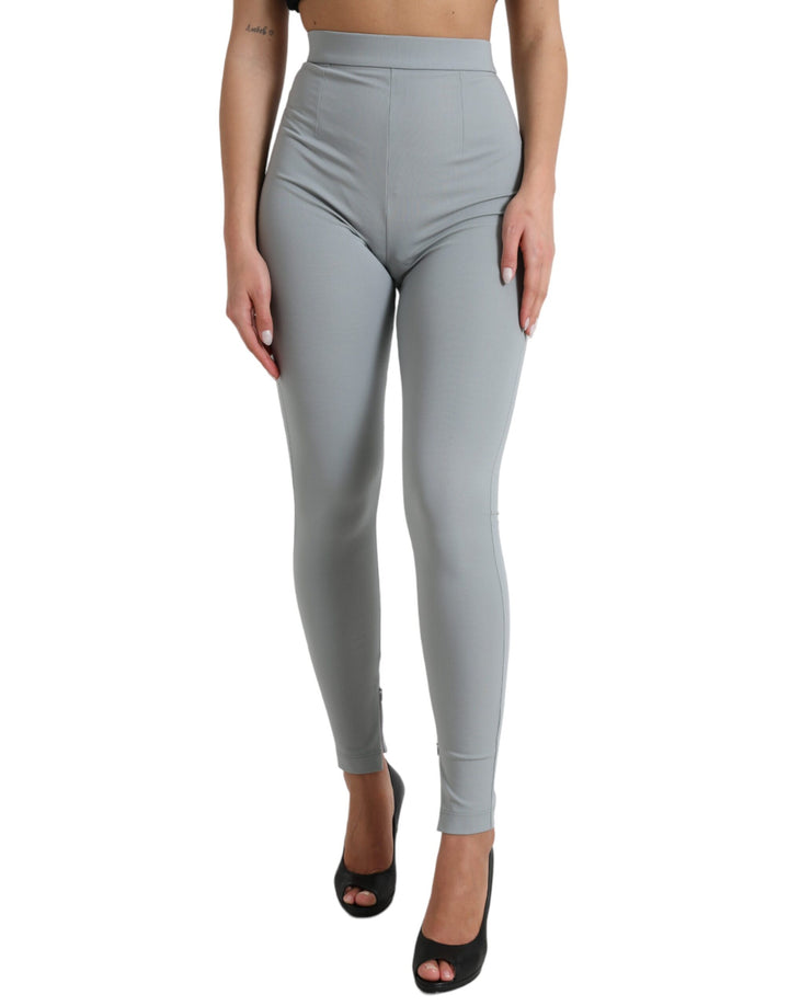 Elegant high-waisted leggings in grey