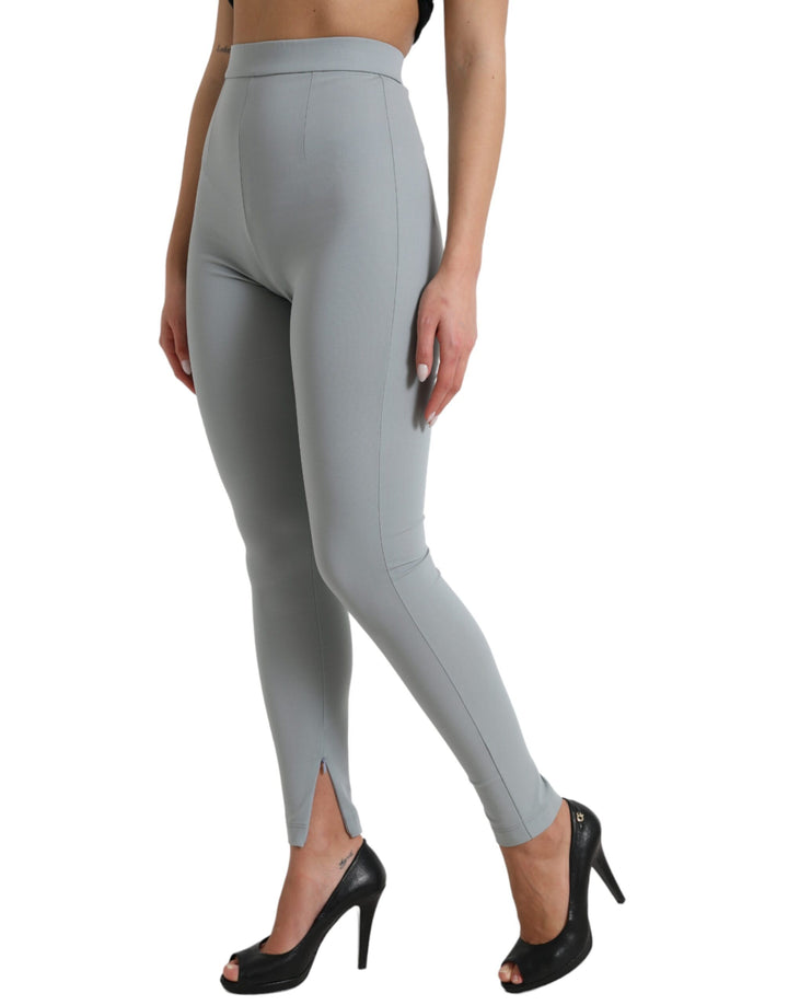 Elegant high-waisted leggings in grey