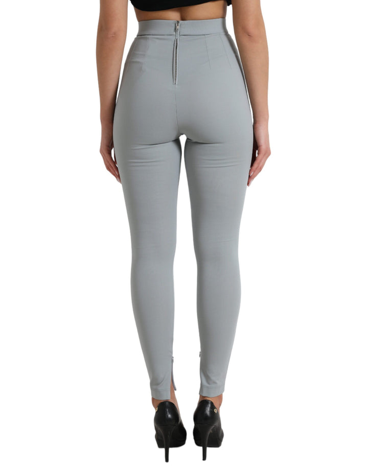 Elegant high-waisted leggings in grey