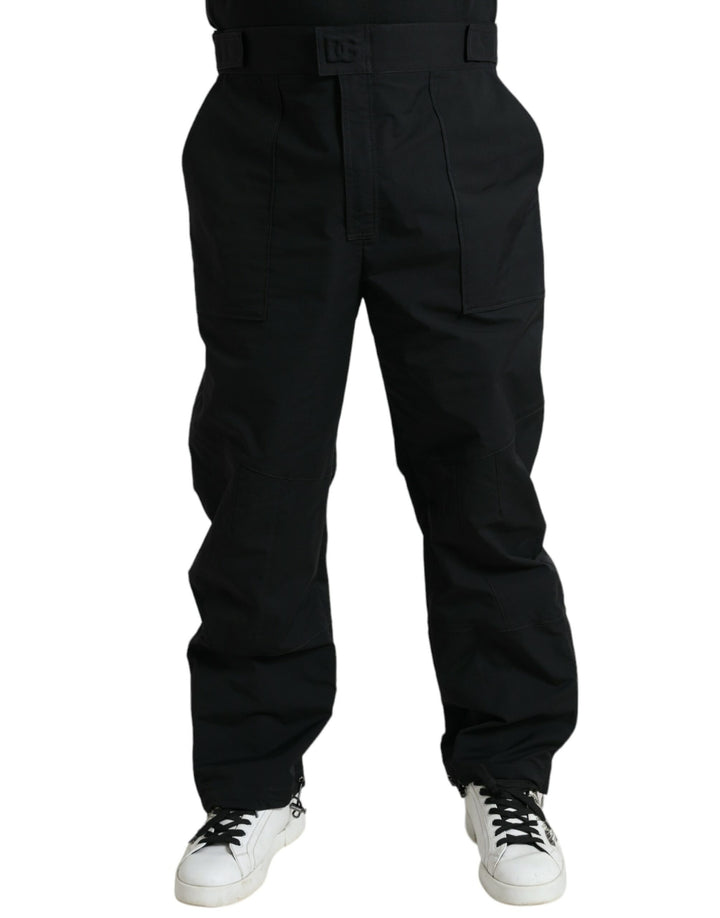 Schwarze Polyester-Logo-Hose