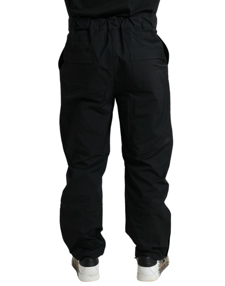 Schwarze Polyester-Logo-Hose
