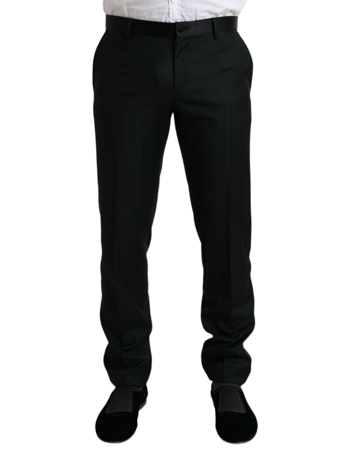 Schwarze Wolle Slim Fit Formal Trouser Dress Pants