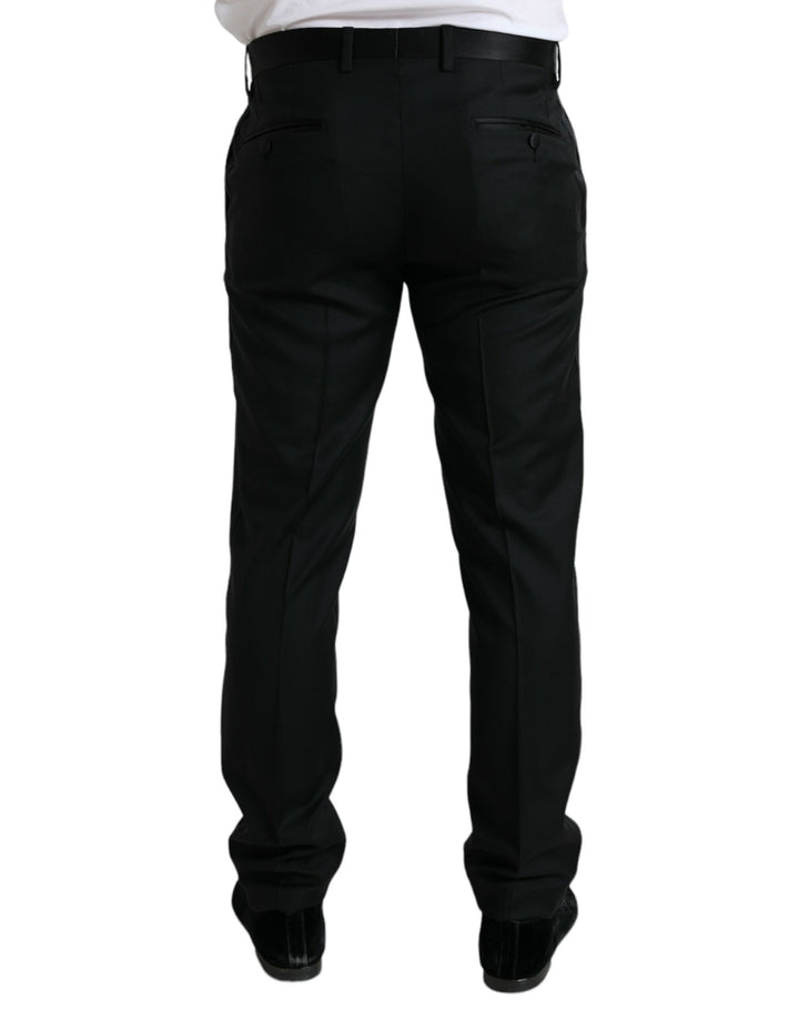 Schwarze Wolle Slim Fit Formal Trouser Dress Pants