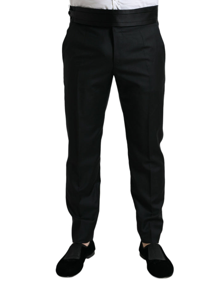 Schwarze Wolle Slim Fit Formal Trouser Dress Pants