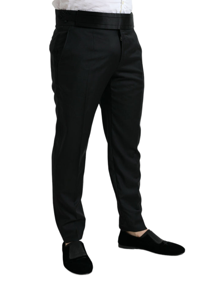 Schwarze Wolle Slim Fit Formal Trouser Dress Pants