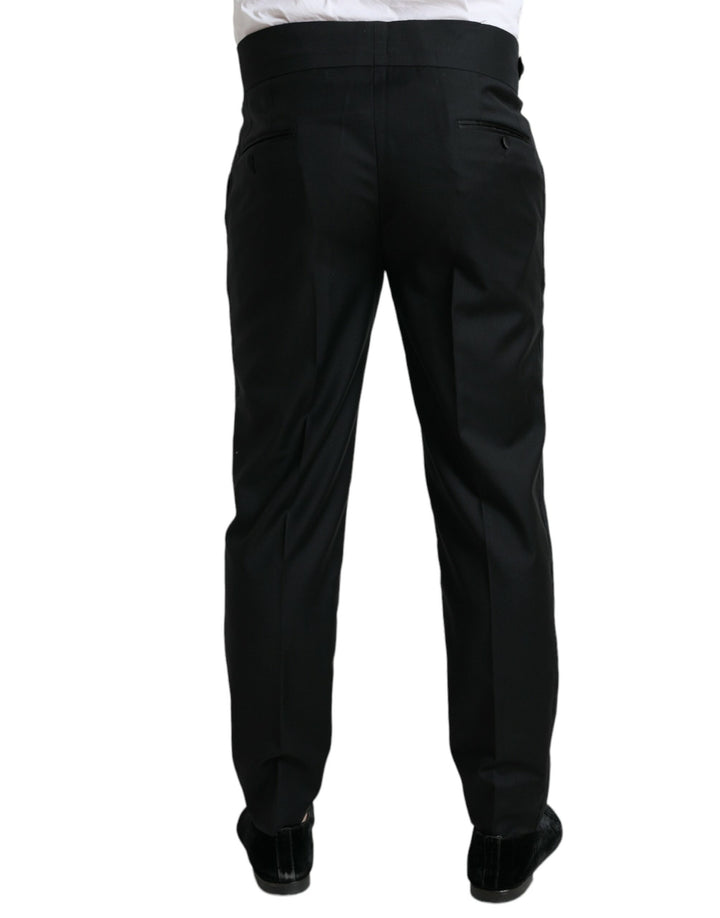 Schwarze Wolle Slim Fit Formal Trouser Dress Pants