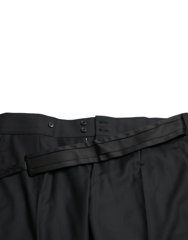 Schwarze Wolle Slim Fit Formal Trouser Dress Pants