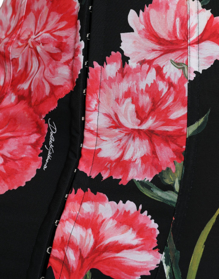 Floral high-waisted pencil skirt