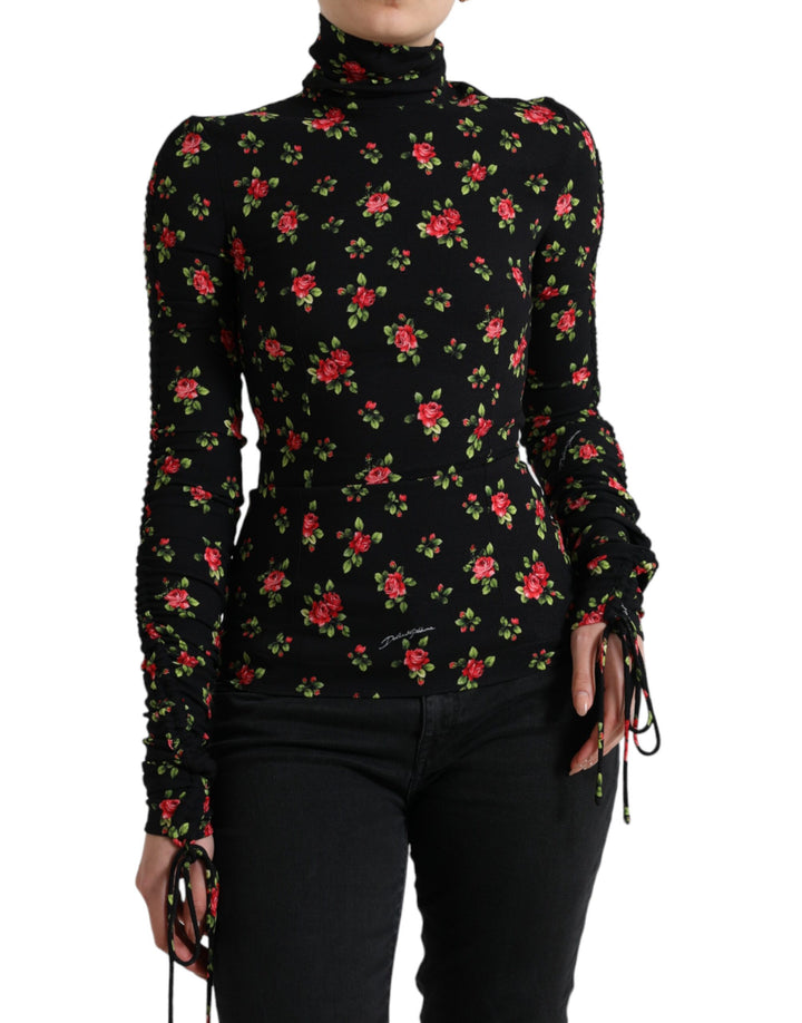 Elegant floral silk blend top