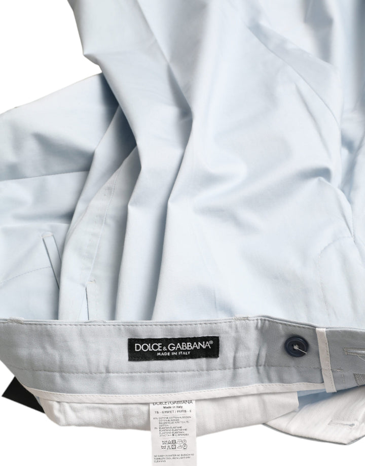 Sky blue cotton stretch skinny pants