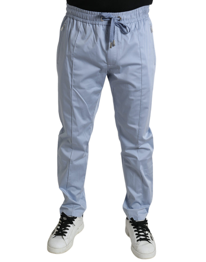 Hellblaue Baumwoll-Stretch-Jogger-Hose