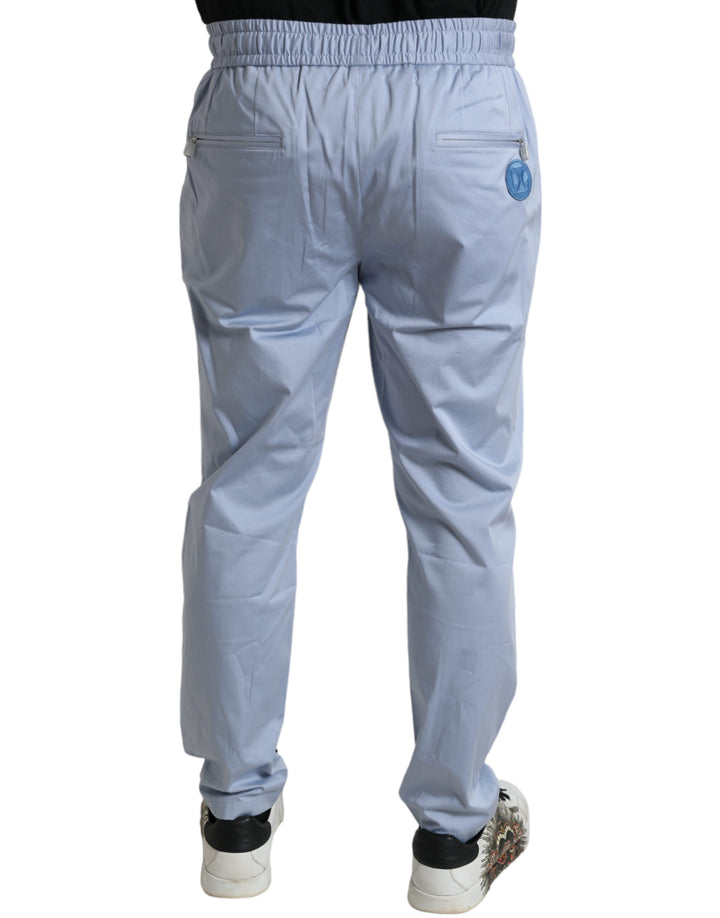 Hellblaue Baumwoll-Stretch-Jogger-Hose