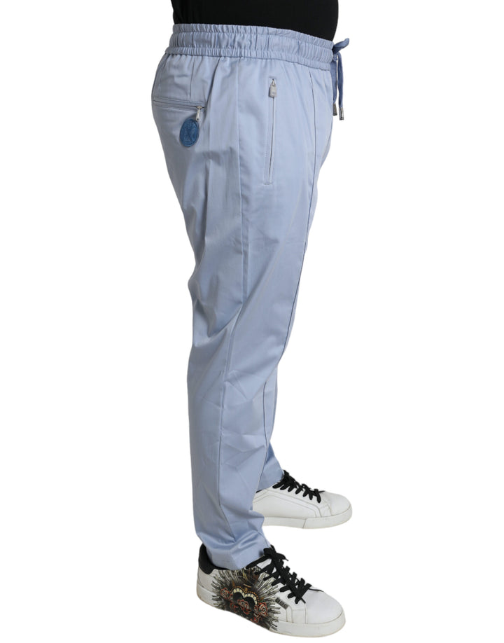 Hellblaue Baumwoll-Stretch-Jogger-Hose