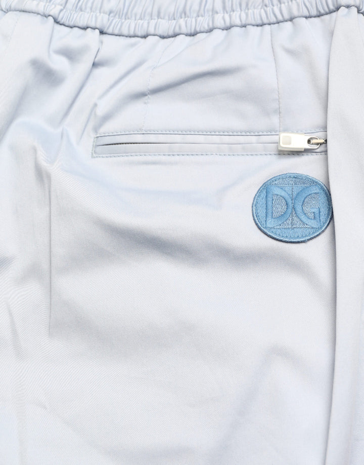 Hellblaue Baumwoll-Stretch-Jogger-Hose