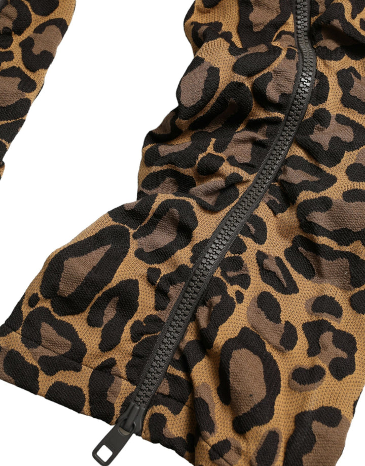 Braune Leopard-Jacquard-Joggerhose