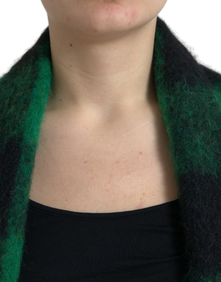 Schwarz Grün Buffalo Check Poncho Mantel Jacke