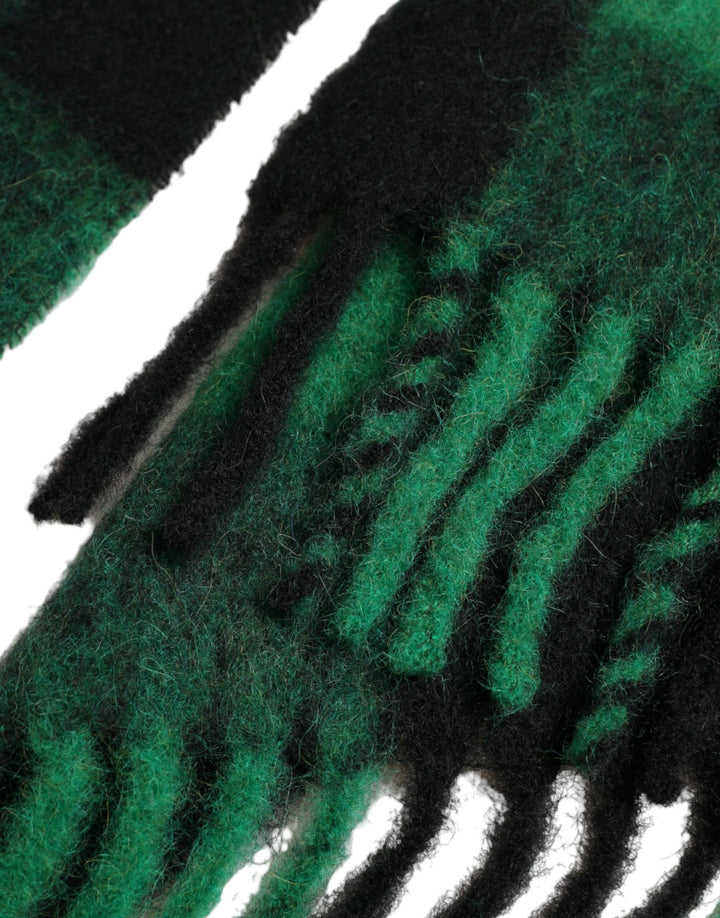 Schwarz Grün Buffalo Check Poncho Mantel Jacke