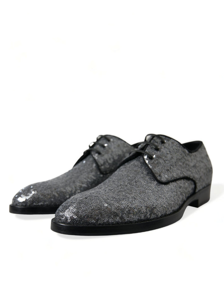 Exquisite sequin derby shoes