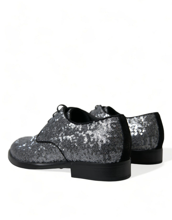 Exquisite sequin derby shoes
