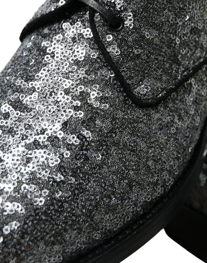 Exquisite sequin derby shoes