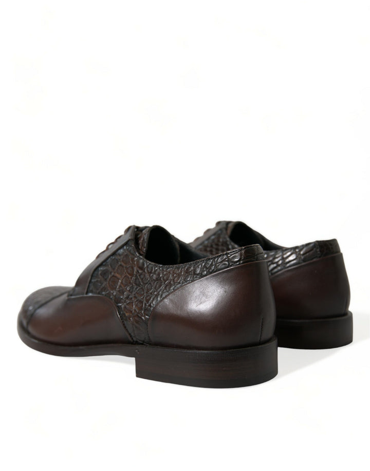 Braune Exotische Leder Schnürschuhe Oxford Dress Schuhe