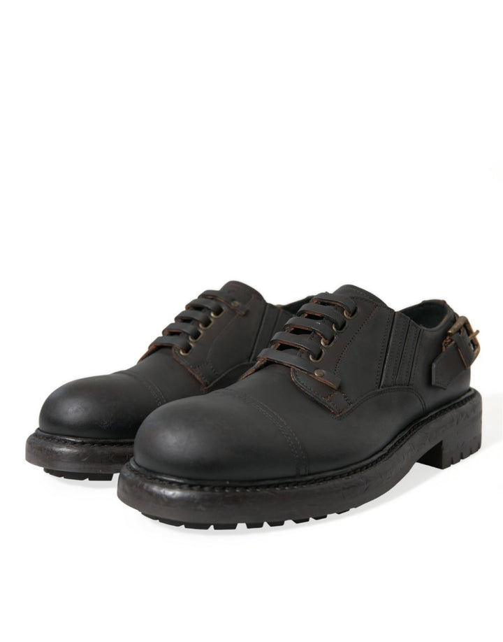 Braun Leder Lace Up Derby Männer Kleid Schuhe